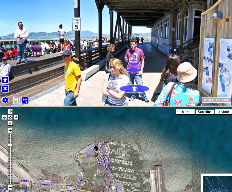 Walking Pier 39 with MapJack. Going where no cars have gone before.